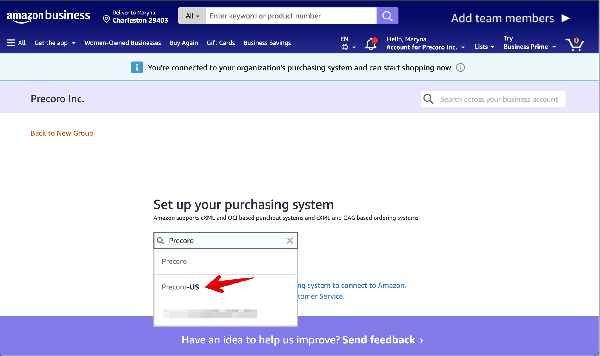 Punch Code. Amazon Amazon PunchOut Configuration