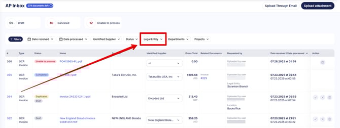 3-AP Legal Entity Filter