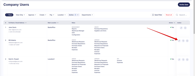 A screenshot showing how to edit a user.
