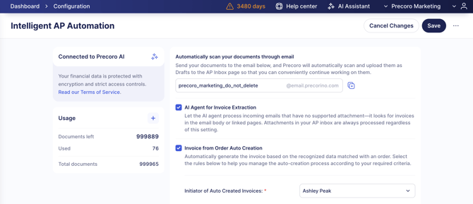 AP configuration page