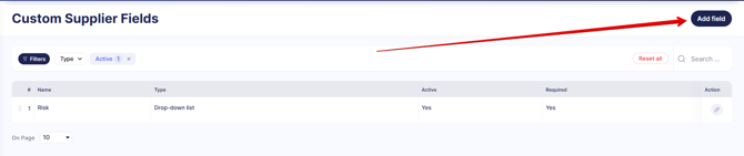 A screenshot directing to the Add Field button