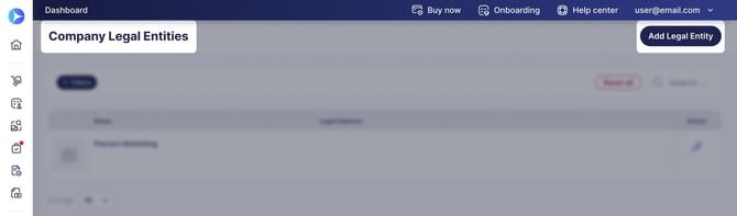 Add Legal Entity