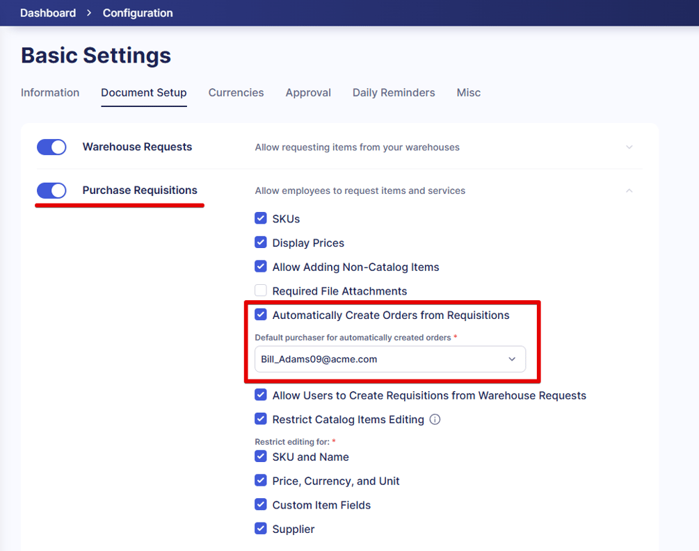 Automatic Purchase Order Creation From Purchase Requisition