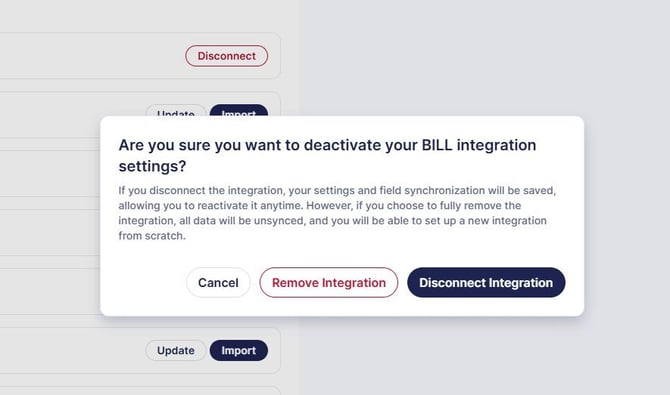 Disconnect or Remove Bill