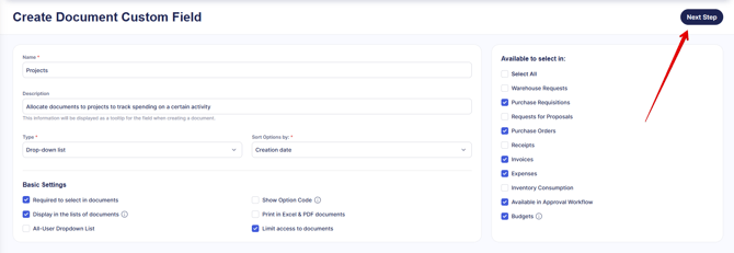 An image directing to the Next Step or Save button
