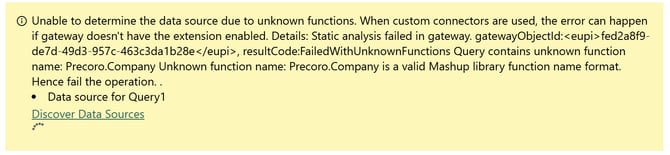 A screenshot of the error message