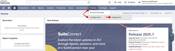 Precoro-Configuration-Integrations