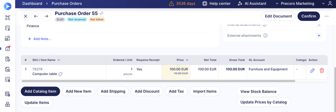 Update price