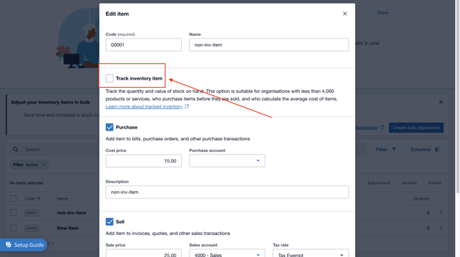 Xero Item Types