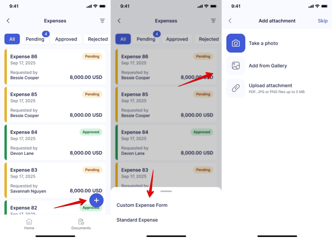 create expenses