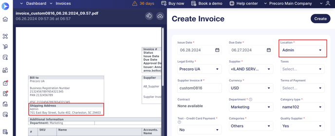 create invoice