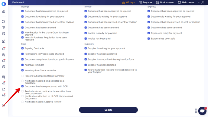 ocr notifications