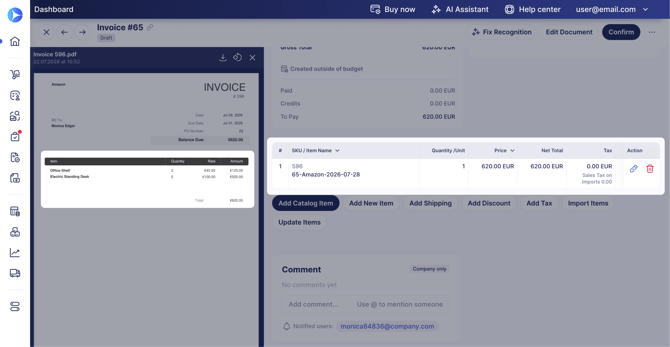 one-line-invoice