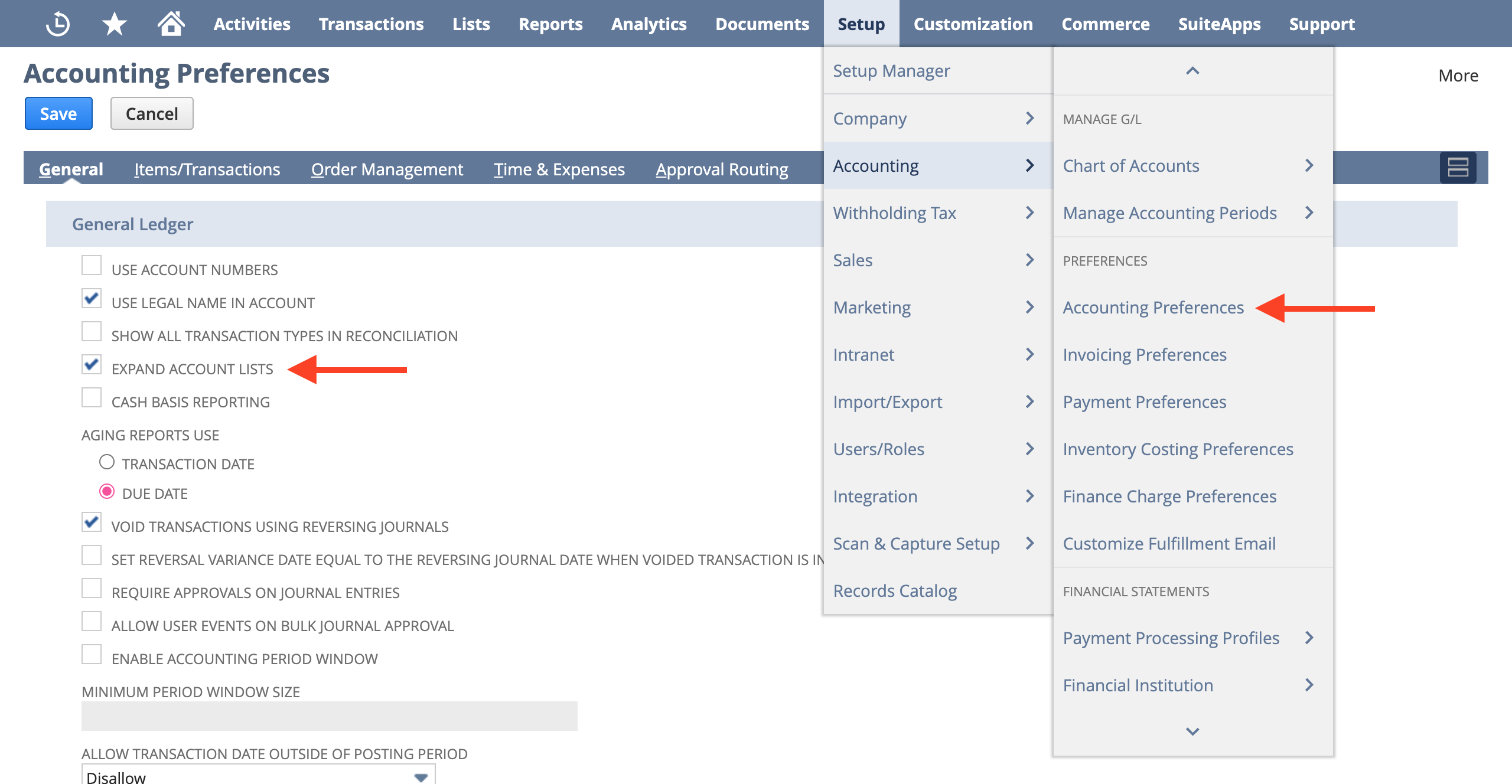 NetSuite Chart of Accounts Integration