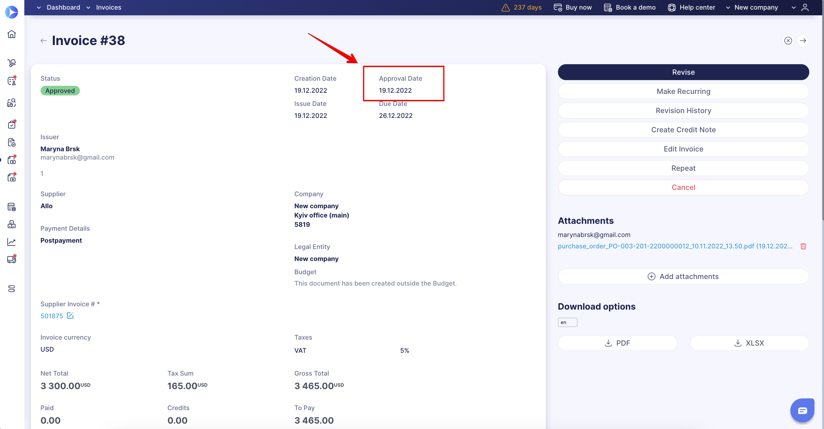 Re-design of the incoming invoice approval at METRONOM